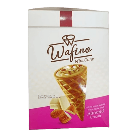 Wafino Mini Cone Almond Cream Flavor (18x10g) - CrescentMarket