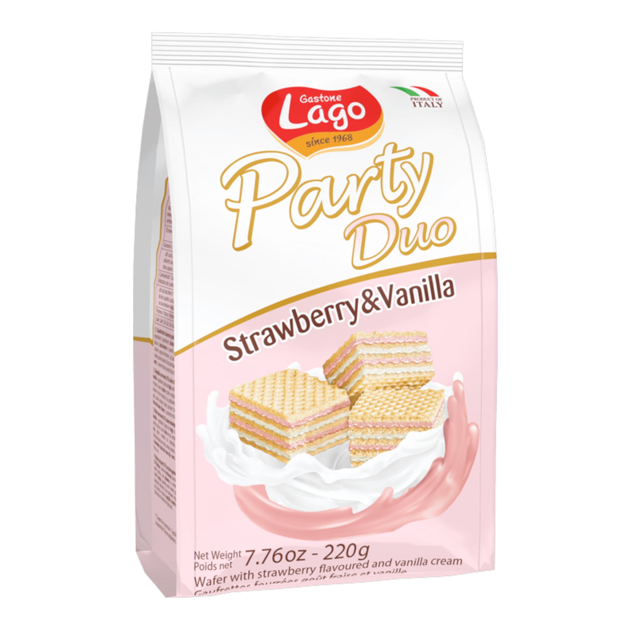 Lago Party Wafer Bags Strawberry And Vanilla 250g Crescentmarket 5781