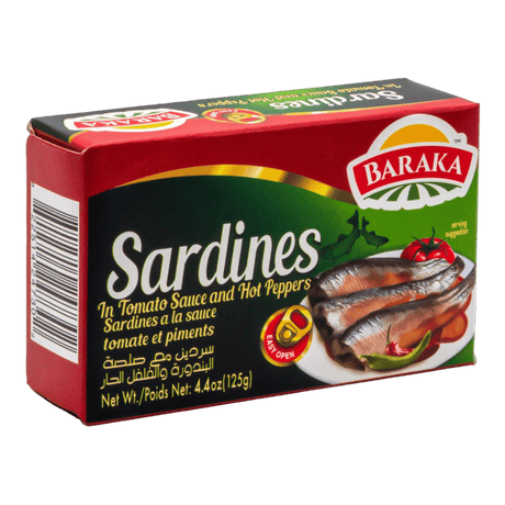 Baraka Sardines in Tomato Sauce & Hot Pepper 125gr - CrescentMarket