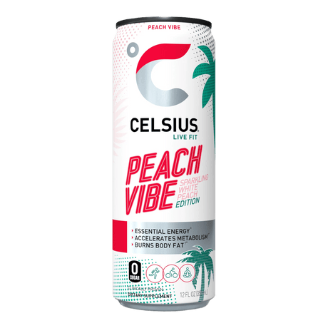 Celsius Peach Vibe Energy Drink 12oz - CrescentMarket