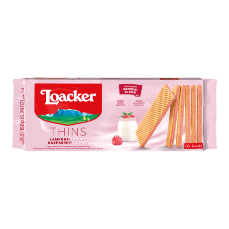 LOACKER Thins Raspberry Yogurt Wafers (150g) - CrescentMarket