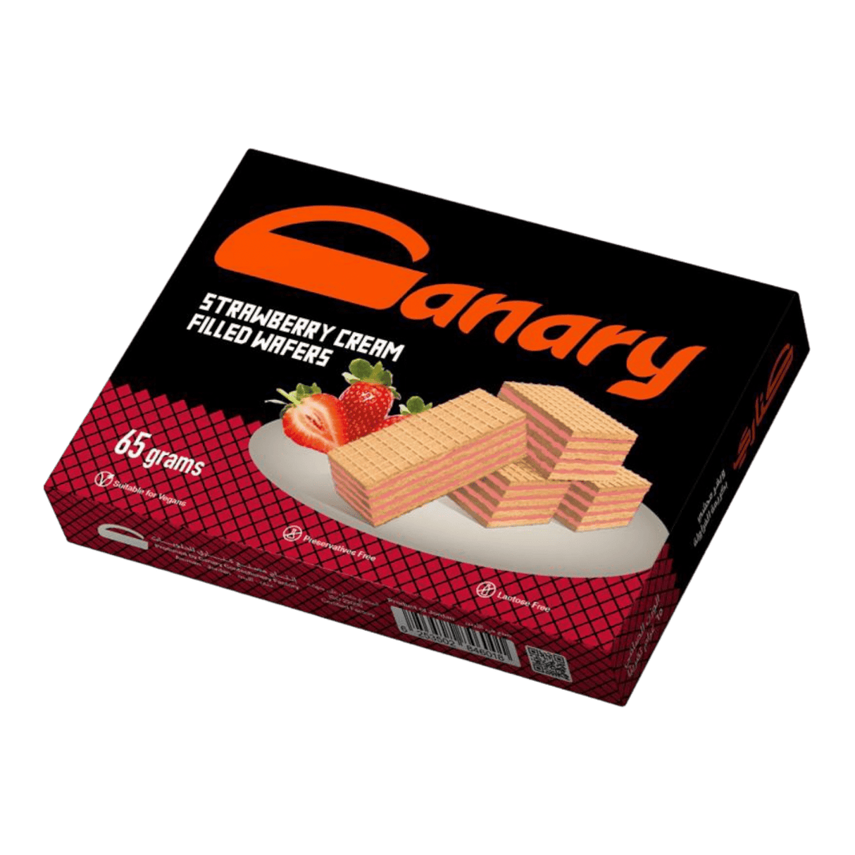 Canary Strawberry Cream Filled Wafers (24x65g) - CrescentMarket