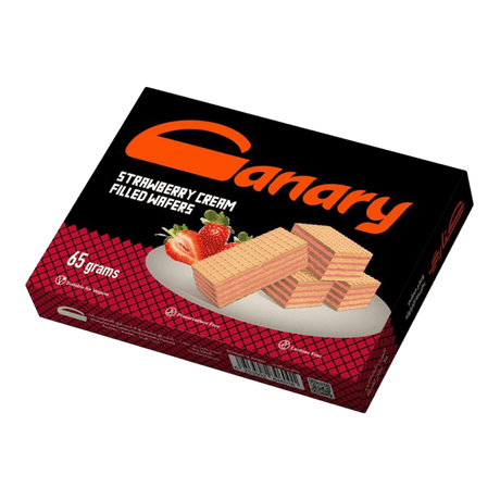 Canary Strawberry Cream Filled Wafers (24x65g) - CrescentMarket