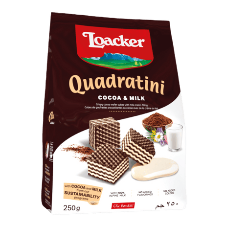 LOACKER Quadratini Cocoa & Milk (250g) - CrescentMarket