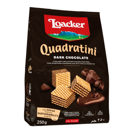 LOACKER Quadratini Dark Hazelnut (250g) - CrescentMarket