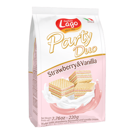 Lago Party Wafer Bags Strawberry & Vanilla (250g) - CrescentMarket