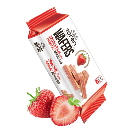 Toren Crunchy & Cream Strawberry Wafers (55gx24ct) - CrescentMarket