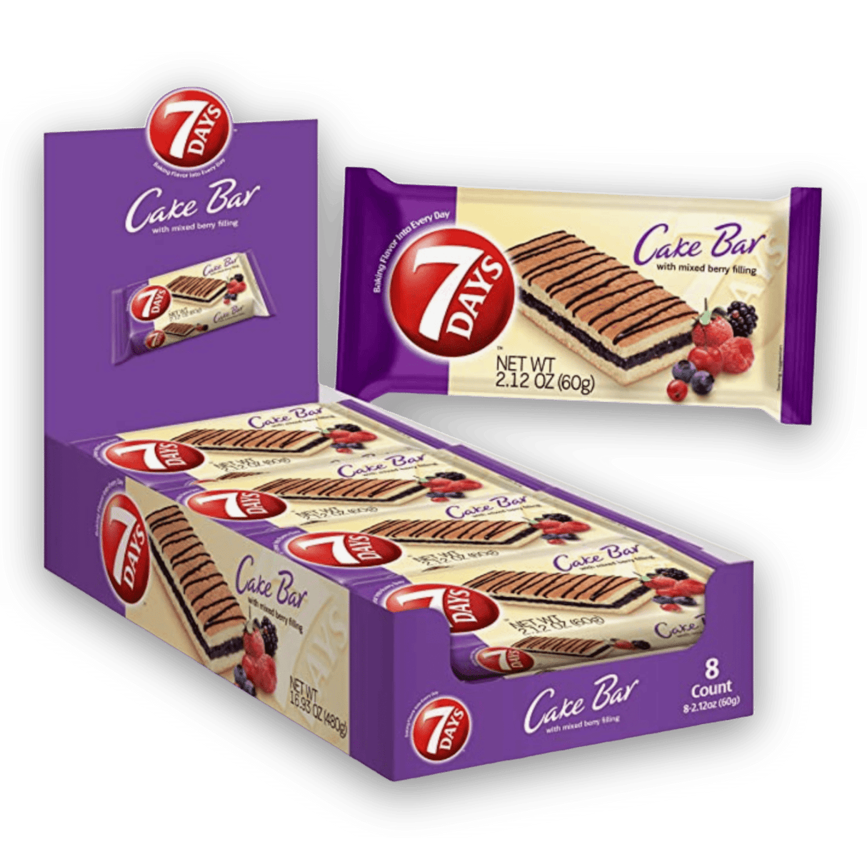 7-Days Mixed Berry Cake Bars 8ct - CrescentMarket