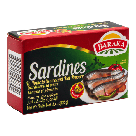 Baraka Sardines in Tomato Sauce & Hot Pepper 125gr - CrescentMarket