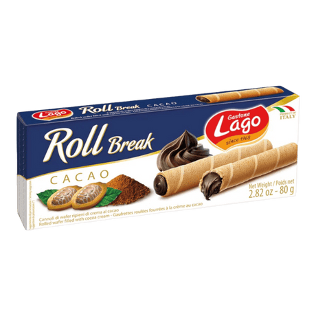 Lago Roll Break Chocolate Rolled Wafers (80g) - CrescentMarket