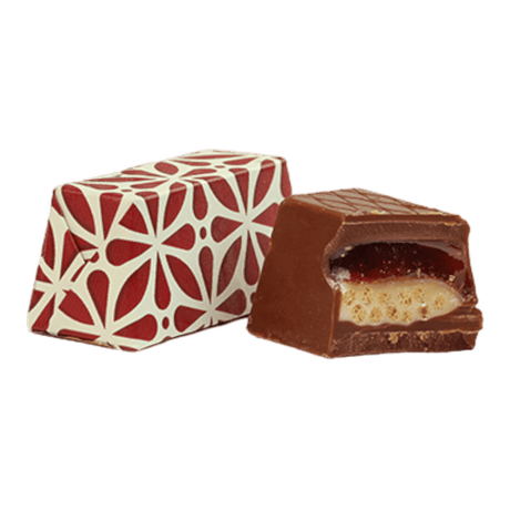 Milk chocolate with strawberry cheesecake filling and French biscuits - CrescentMarket