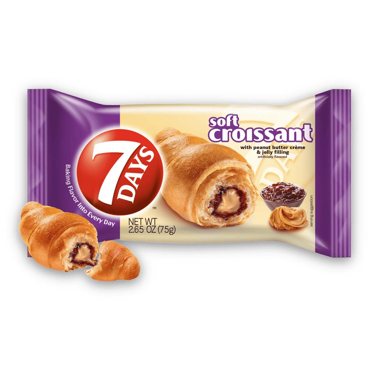 7-Days Soft Croissant Peanut Butter & Jelly 6ct - CrescentMarket